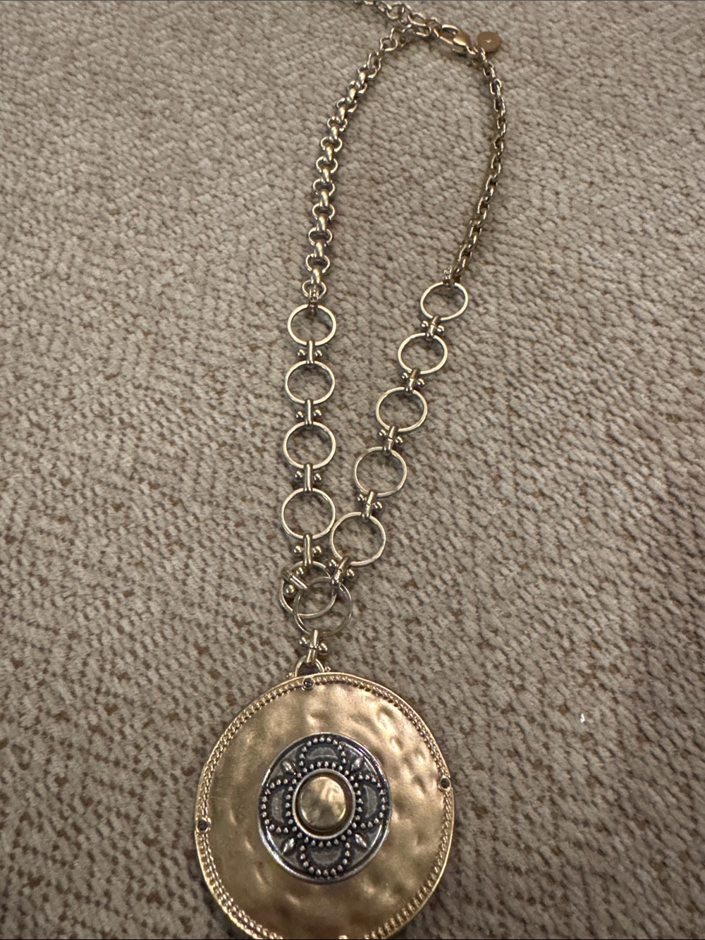 Chicos Two sided Gold-Tone Disc Pendant Necklace - Women's Jewelry - Picture 3 of 3